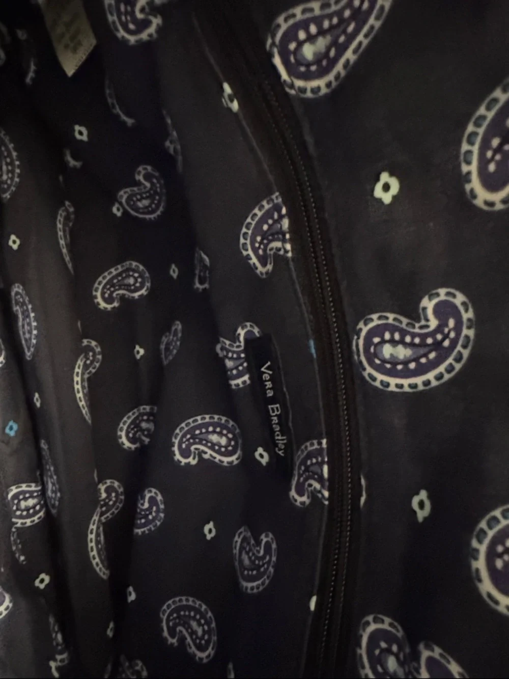 Vera Bradley Navy Blue Paisley Quilted Cosmetic Wristlet
